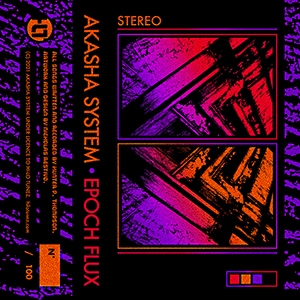 Summer 2021.

Artwork for the cassette release
of "Epoch Flux" by Portland-based
electronic artist AKASHA SYSTEM.

Released as a limited edition orange cassette,
100 hand-numbered copies.

Artwork and design by Nicholas Restivo.